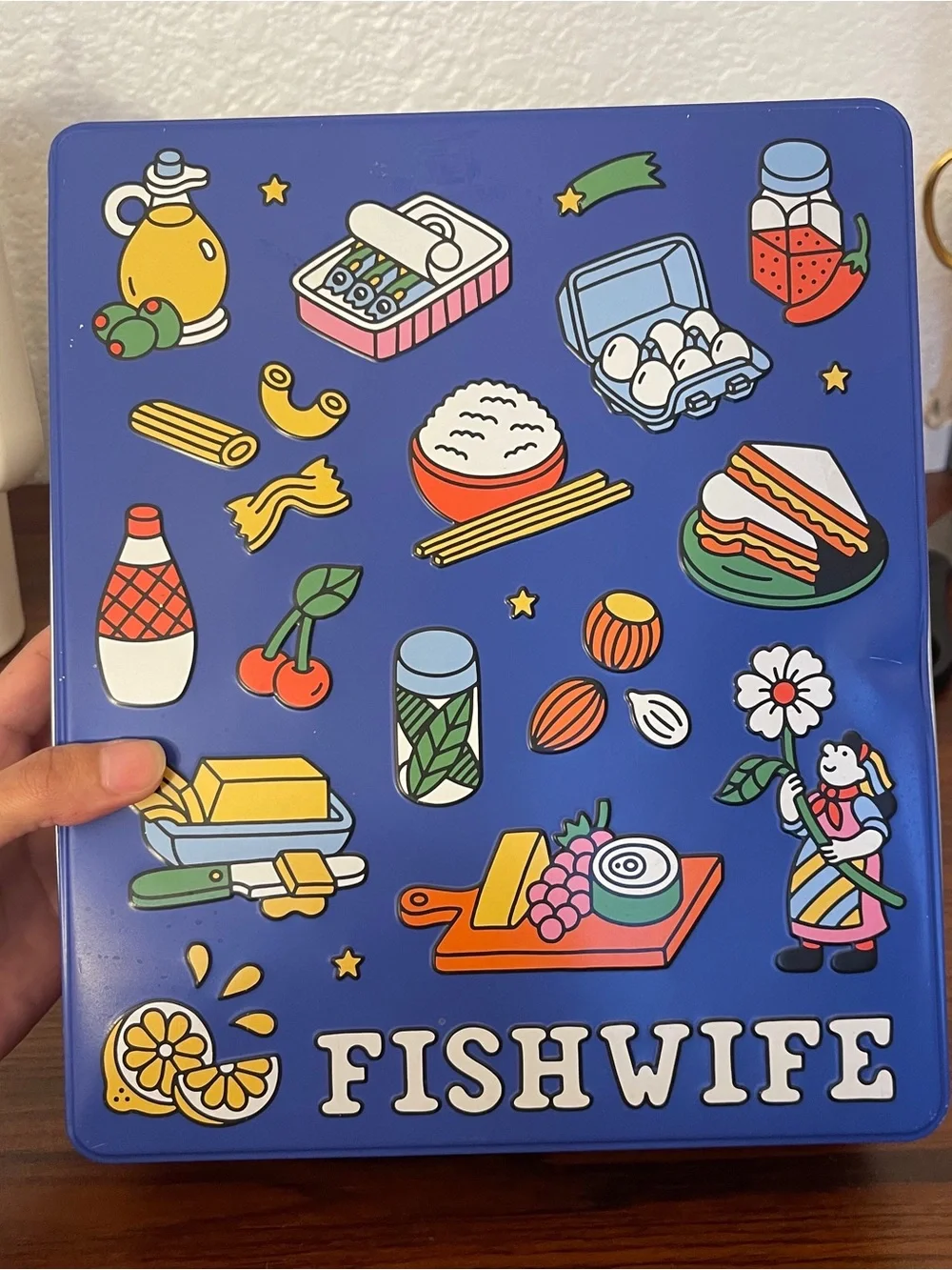 Blue Decorative Pet Fish Tin - Colorful Kitchen Design